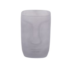 VASE FACE OPAL GREY GLASS 